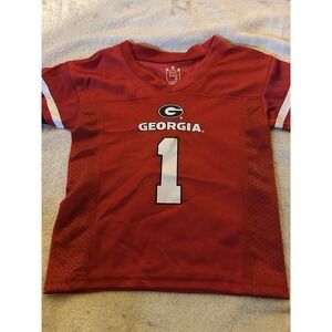 Georgia Bulldogs Toddler Football Jersey Red #1 Little King 18 Months